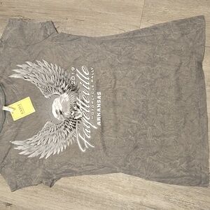 2019 Fayetteville Motorcycle Rally Women’s Graphic Tee – Gray Eagle Print NWT